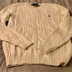 Winter White Ralph Lauren Cotton Sweater